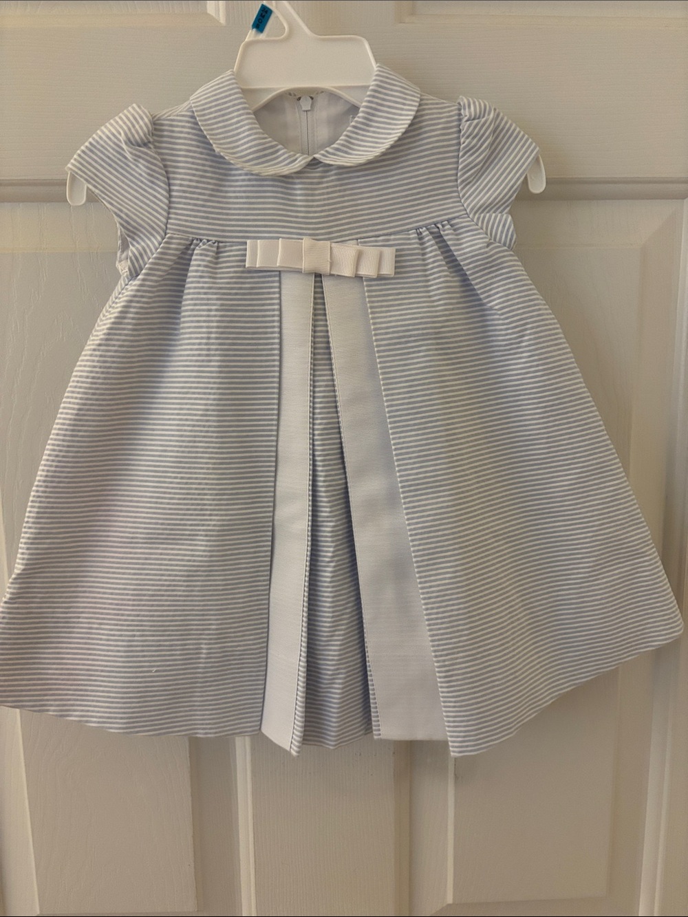 Florence Eiseman: Classic Peter Pan Collar Blue & White Striped Dress